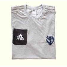 KANSAS CITY SPORTING SOCCER ADIDAS VTG Y2K 90s GRAY ADULT T SHIRT SZ L 2016