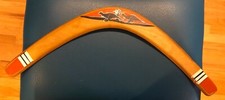 Wood Boomerang Hand Painted Art Display Collectible