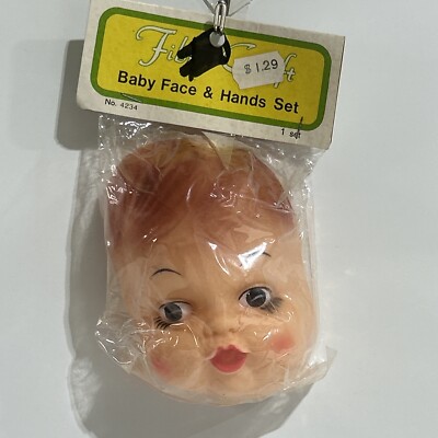 VTG Fibre Craft Vintage Baby Face & Hands W/bottle  Set 4234 NEW NOS DIY