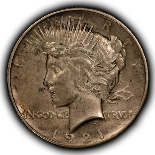 1921 $1 Silver Peace Dollar - Luster - High Relief Key Date - AU - SKU-B4851