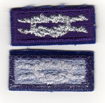 Religious Emblem (Youth) Award Knot, SMY on Purple, Clear Plastic Back, Mint!
