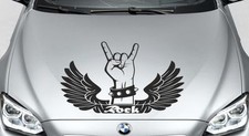 Aufkleber Auto Motorhaube Autoaufkleber Tattoo Tuning Rock Hand Flügel Angel 26