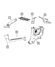 Genuine Mopar C Pillar Molding Right 1SC661W4AE