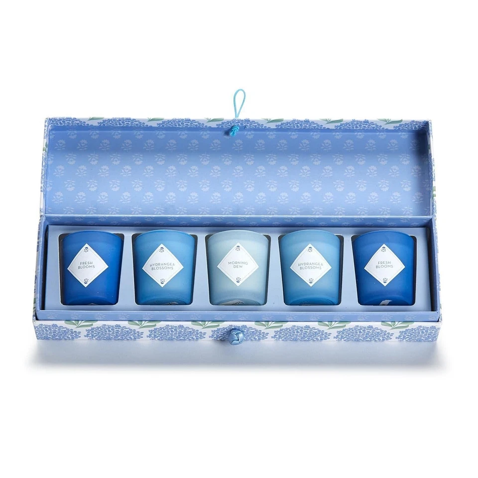 Hydrangea Set of 5 Votive Candles in Gift Box in 3 Scents - Image 3 of 3