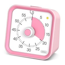 Visual Timer for Kids with Pause Function, 60 Minute Countdown Timer for Pink