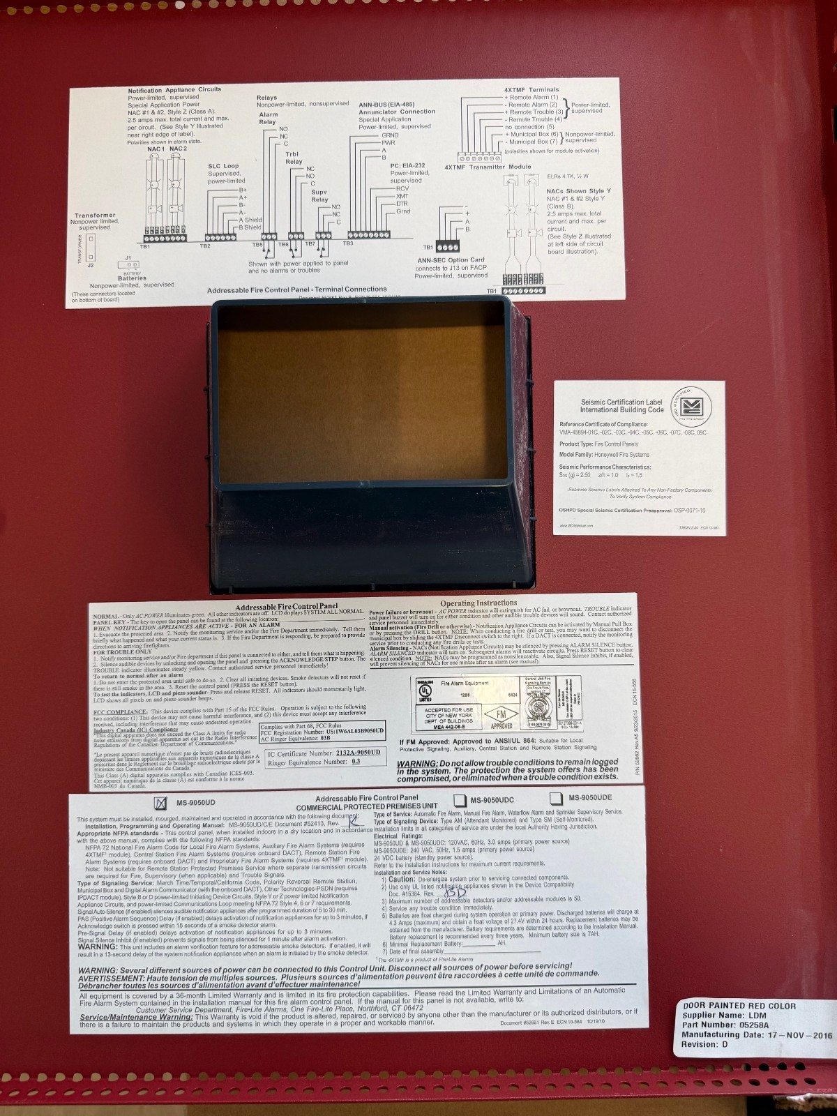 FIRE LITE MS-9200UDLS FIRE ALARM CONTROL PANEL