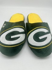 Green Bay Packers Plush Slide Slippers Mens L 11-12 FOCO NFL Football