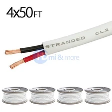4x True 16 GA Gauge AWG Speaker Wire Cable Car Home Audio 2 Conductor 50 FT Feet