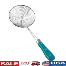 Stainless Steel Cooking Skimmer Handheld Strainer Frying Skimming Straining New
