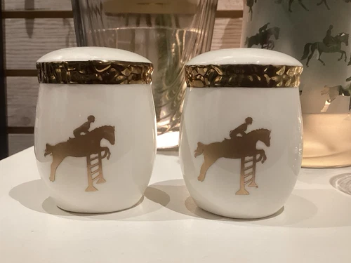 Equestrian Hunter Jumper Equestrian Horse Small Salt and Pepper Shakers