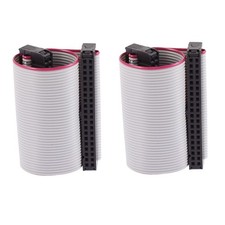 Step 2.54mm 40 Pin 40 Wire F/F Connector IDC Flat Tape Cable 10cm 2pcs