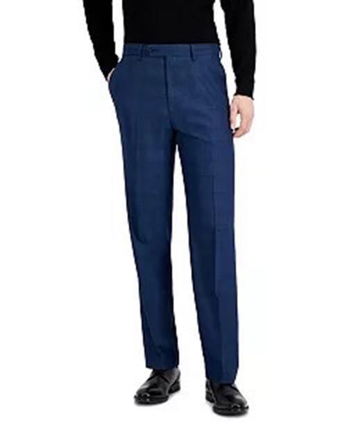 Мужской костюм-платье-брюки Nautica Modern-Fit Bi-Stretch в синюю клетку 34 x 30 3090₽