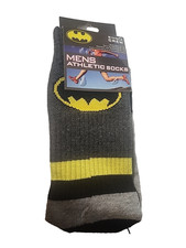 DC Comics Batman Bat Signal Crew Athletic Socks  Shoe Size 6-12 