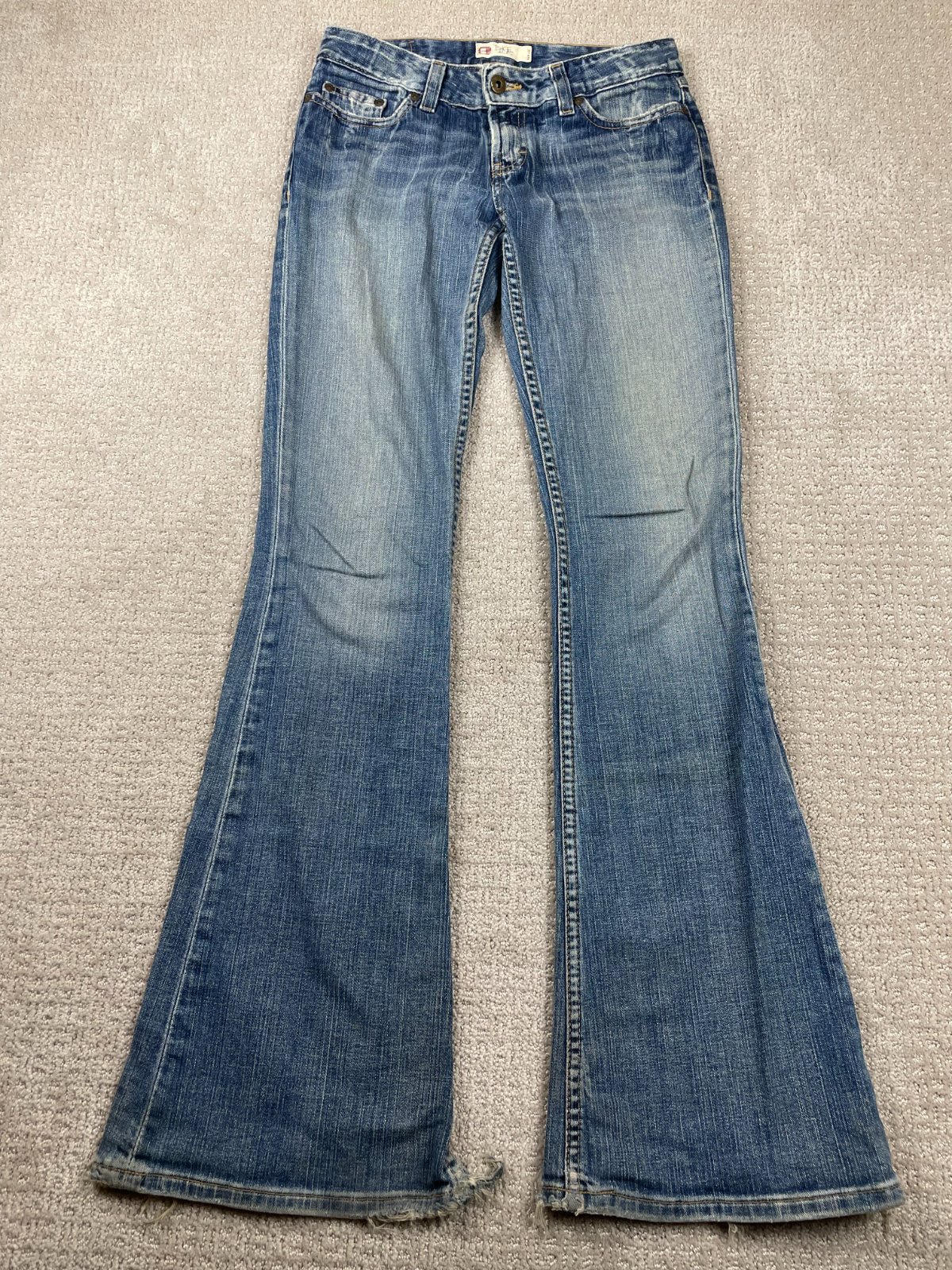 Vintage Y2K BKE Jeans Womens Size 26x35 Star Stretch Bell Bottom Flared Denim