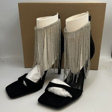 Steve Madden Glamour Ladies Black Heels Suede Size UK 7 /REF21