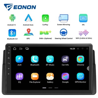 Double Din 9'' Android Auto 13 Car Play Stereo Radio GPS System APP For BMW E46