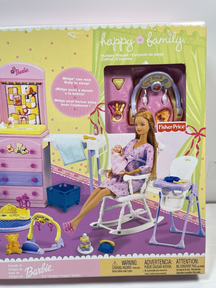 Barbie Retired Happy Family Nursery Playset Mattel 47864 2002 NIB