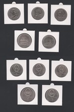 Russia USSR Commemoratives 5x 1-5 rubels 1989-1991 aUNC W077