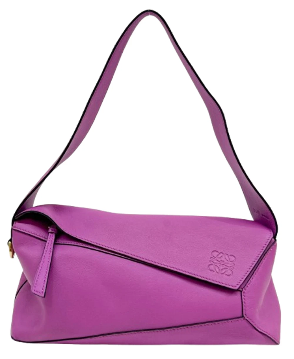Loewe — LOEWE Puzzle Purple Leather Shoulder Bag