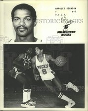 1980 Press Photo Milwaukee Bucks Marques Johnson Going Around Celtics Defender