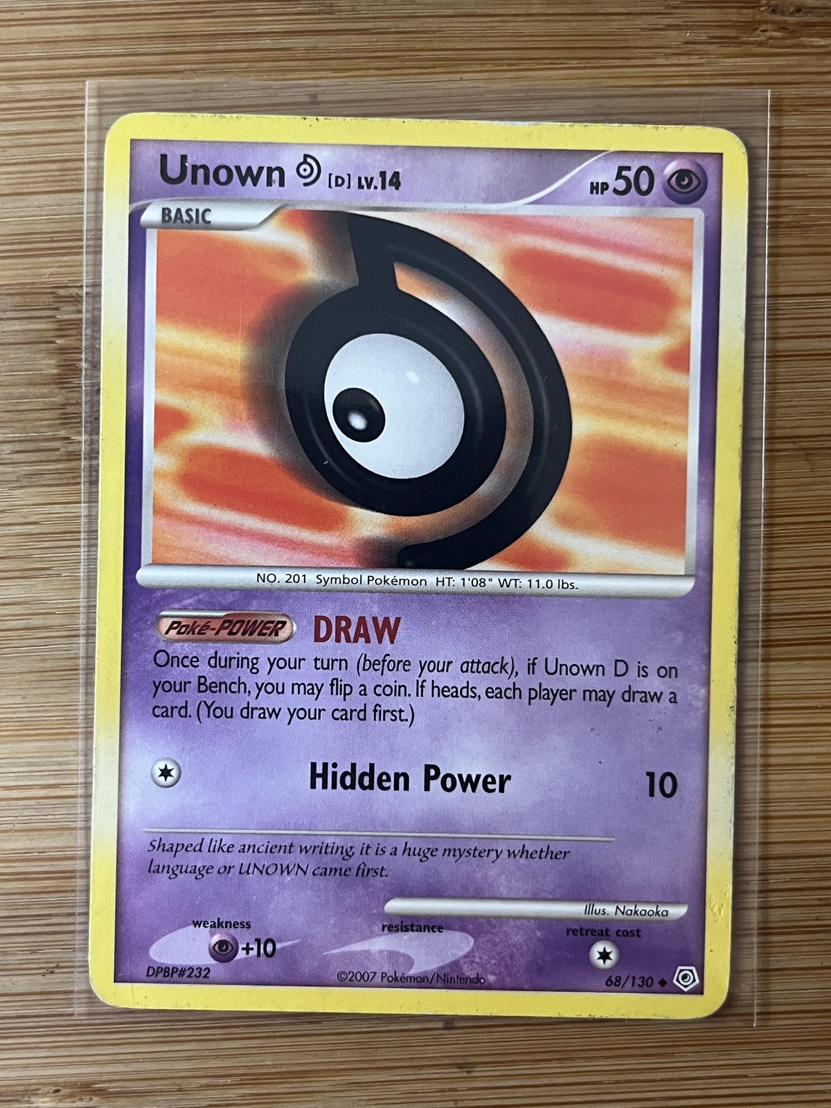 Pokemon TCG Unown D 68/130 Diamond&Pearl Psychic Moderately Played English