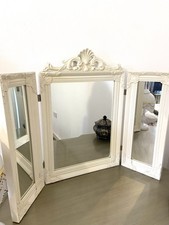 Triple Dressing Table Mirror In Ivory baroque style folding table top mirror