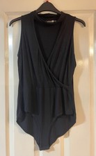 Boohoo Ladies Black Sleeveless Bodysuit - 12 Tall 