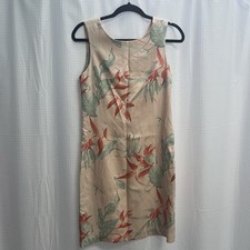 Tommy Bahama Women  s 100 Silk Peachy Floral Tropical Sheath Dress Hawaiian 6