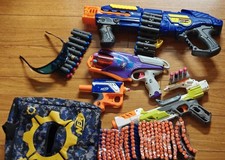 Nerf Dart/Soft Guns Mixed Lot of 4 Blasters with 200 darts/ammo