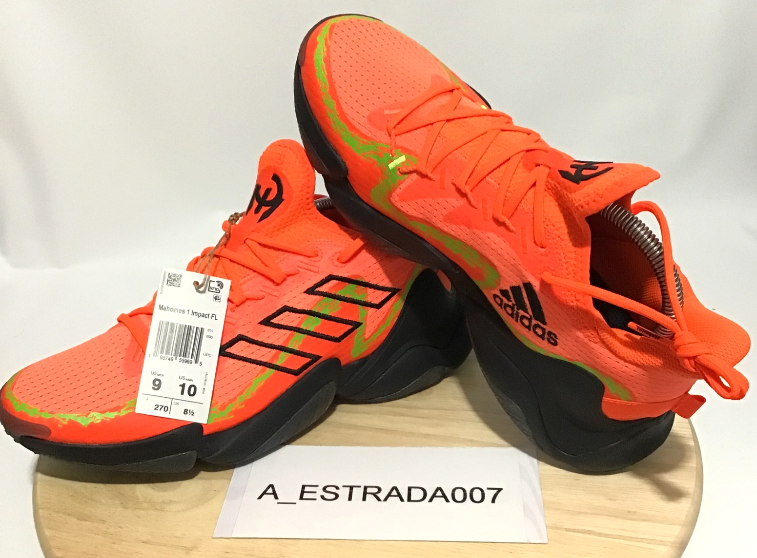 SAOLA Scarpe Adidas MAHOMES 1 IMPACT FLX 'Poison' arancione solare IF4806 TAGLIA 9M 10 5W