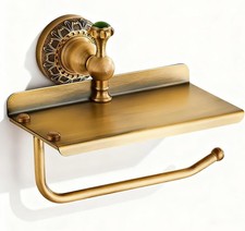 Toilet Paper Holder, Vintage Bathroom Toilet Paper Roll Holder with Shelf,