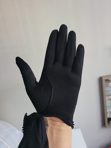 Vintage Hensen Black Ladies Gloves Sz 6 New - Picture 4 of 8