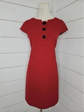 Ann Taylor size 4 Petite Classic red sheath dress with cap sleeves