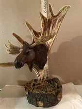 Moose Antler Sculpture – The Log Cabin Collection – Large Rustic Wildlife Decor