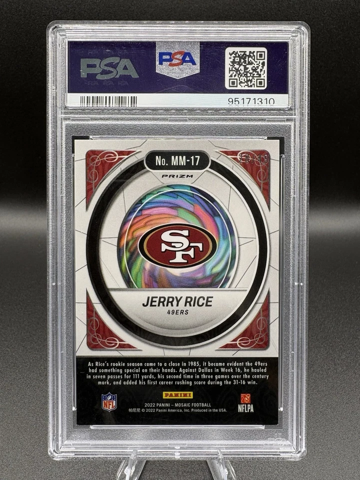 2022 Panini Mosaico Men of Mastery Jerry Rice #MM-17 Mosaico Roxo Prizm /49 - Imagem 2 de 4