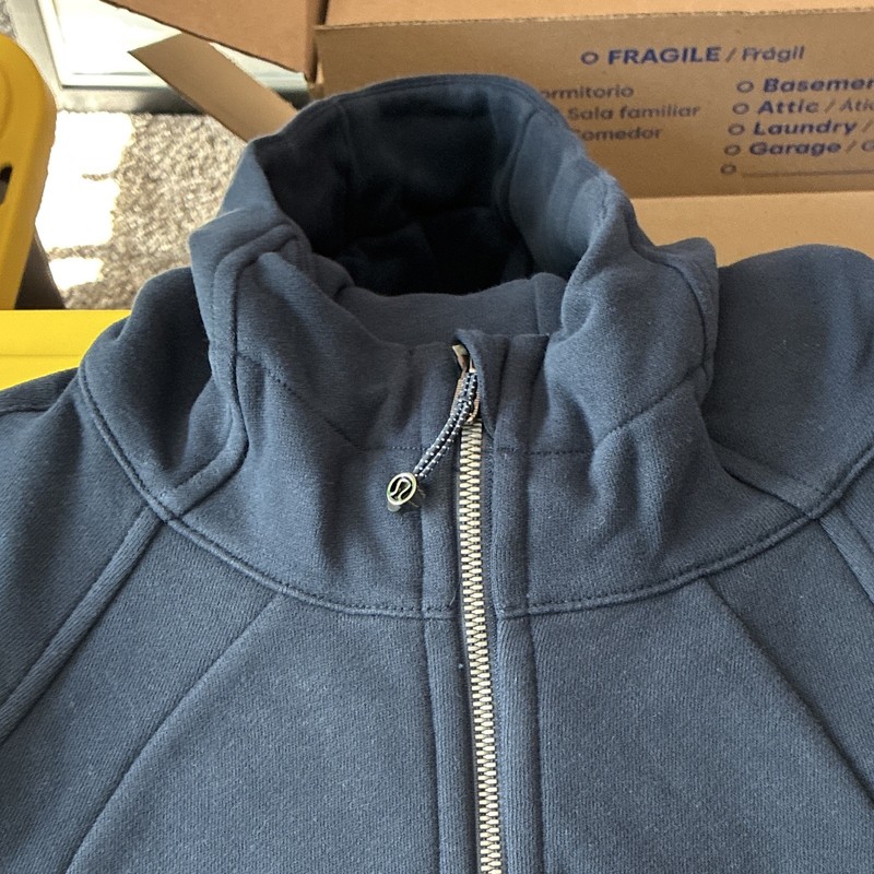 lululemon Scuba Full Zip Fleece Hoodie Blue Pockets Thumbholes Women’s 12