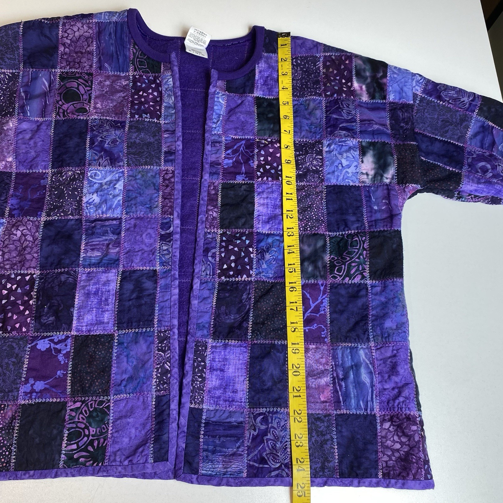 Purple Patchwork Womens Quilted Jacket Cottage Gr… - image 8