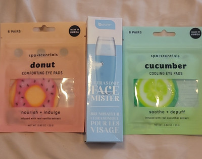 spa scentials Donut Comforting & Cucumber Cooling Eye Pads Vanilla 6 Pairs