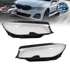 For BMW 3 SERIES G20 2019 2020 2021 Left & Right Side Headlight Lens Cover LH+RH