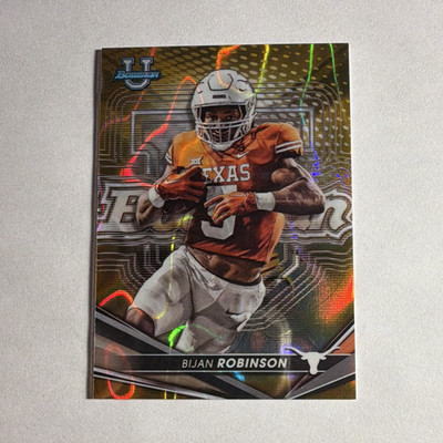 Topps 2022-23 Bowman's Best University Bijan Robinson Gold Lava RC #77 /75