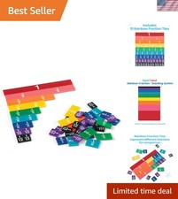 Durable 51-Piece Rainbow Fraction Tiles - Perfect for Classrooms  Homeschooling