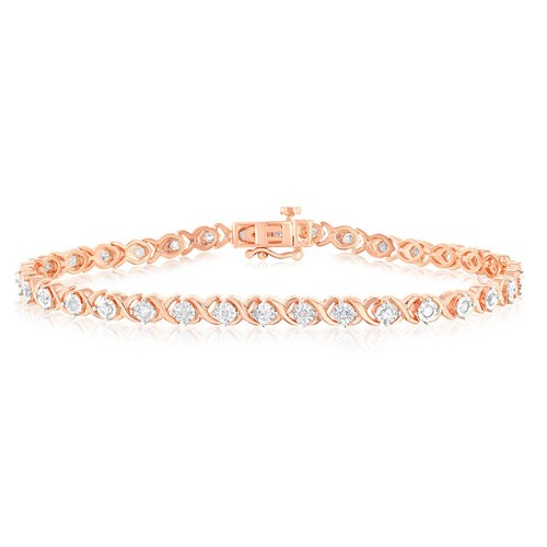 0.95 Carat Diamond Bracelet in Gold Plated Silver - Picture 1 of 3
