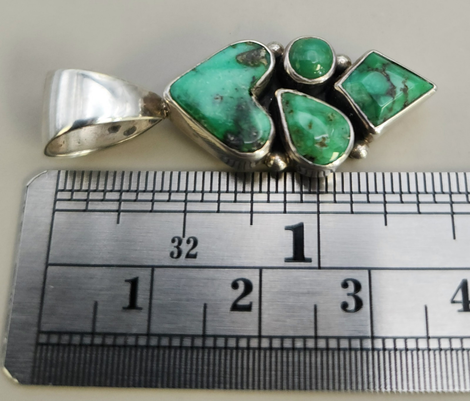 Turquoise Multi Stone Pendant Native American Ste… - image 7