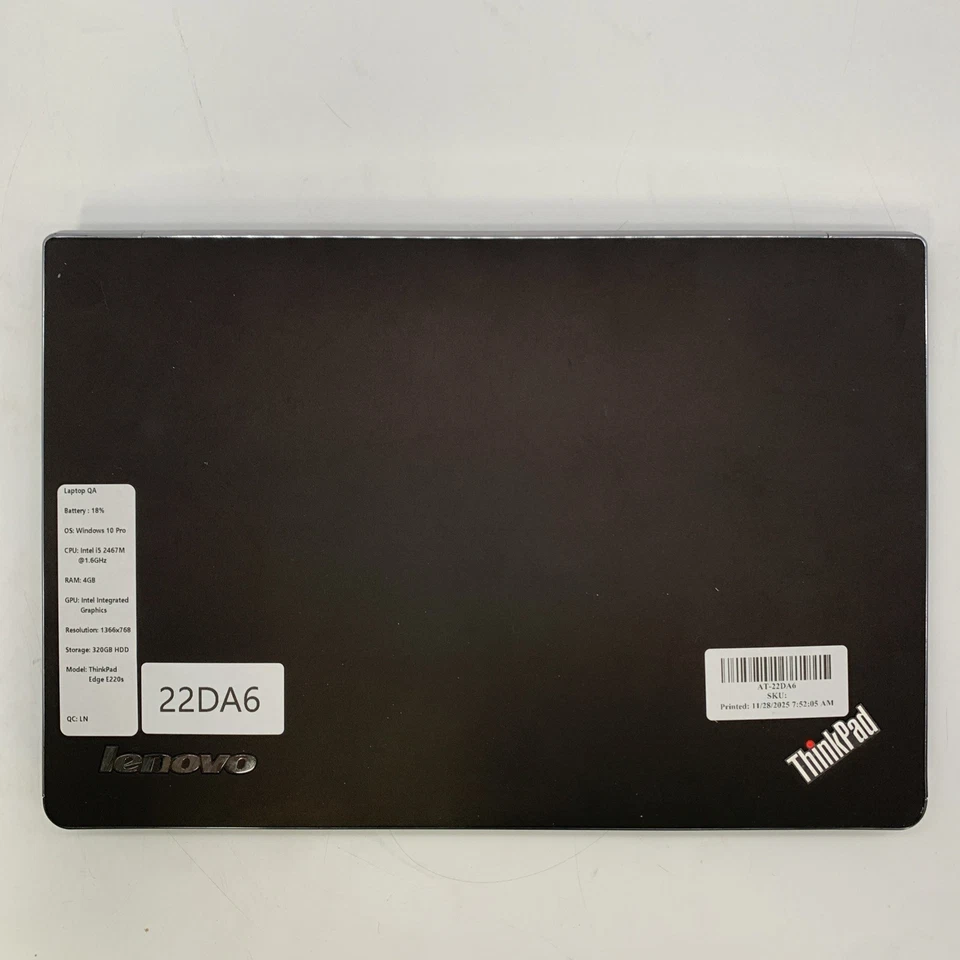 Lenovo Thinkpad Edge E220S i5 2467M 1.6GHz 4GB Ram 320GB HDD Win10P - Image 3 of 4