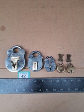 Small Job Lot of Vintage Padlocks Squire, Nabic & 1 Unbranded 2nd left no Key.
