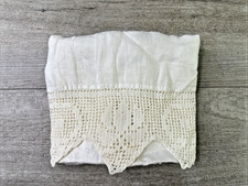 Unbranded VTG Table Runner Crochet Floral Scalloped Edges White 16  X 50  