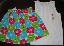 Gymboree Ice Cream Sweetie white ruffle top flower skirt NWT 5 6
