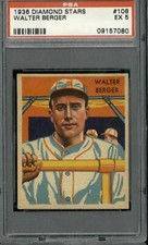 1936 Diamond Stars #108 Walter Berger - PSA 5