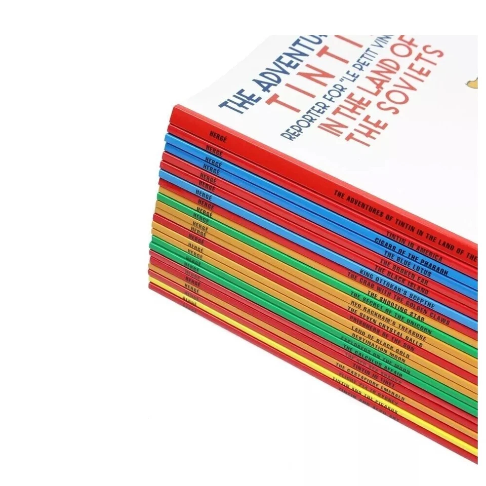 The Adventures of Tintin by Hergé: 90th Anniversary 23 Books Set - Ages 7+ - PB - Image 2 of 3