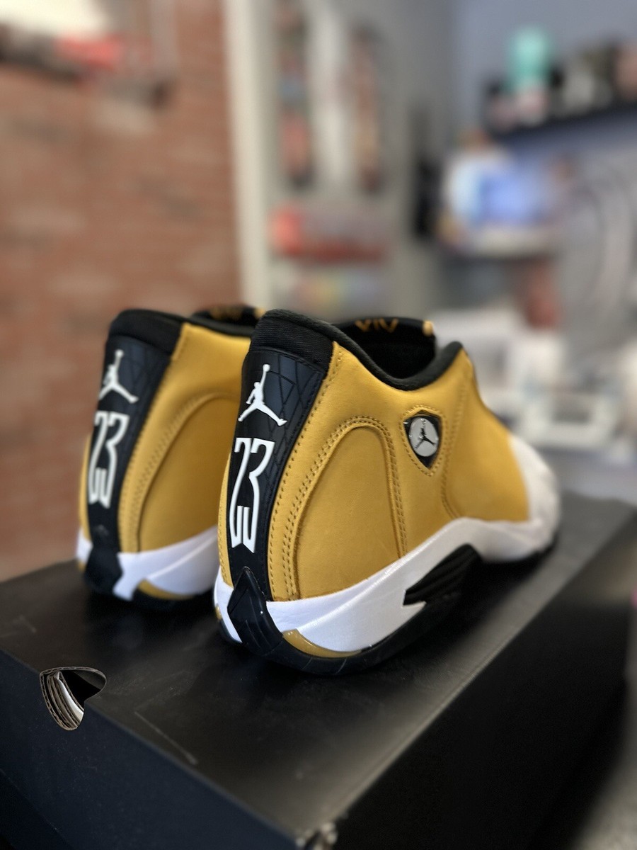 Size 9.5 Nike Air Jordan 14 Retro Light Ginger Black White 487471